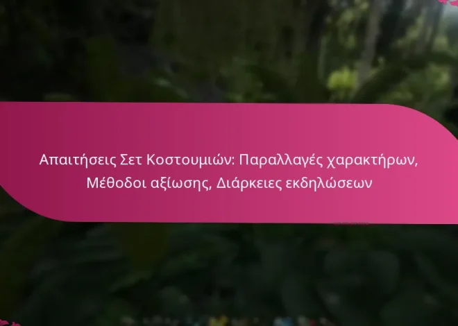 Απαιτήσεις Σετ Κοστουμιών: Παραλλαγές χαρακτήρων, Μέθοδοι αξίωσης, Διάρκειες εκδηλώσεων