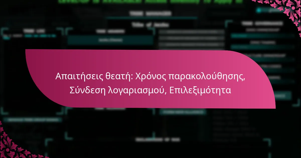 Απαιτήσεις θεατή: Χρόνος παρακολούθησης, Σύνδεση λογαριασμού, Επιλεξιμότητα
