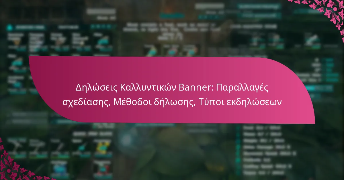 Δηλώσεις Καλλυντικών Banner: Παραλλαγές σχεδίασης, Μέθοδοι δήλωσης, Τύποι εκδηλώσεων
