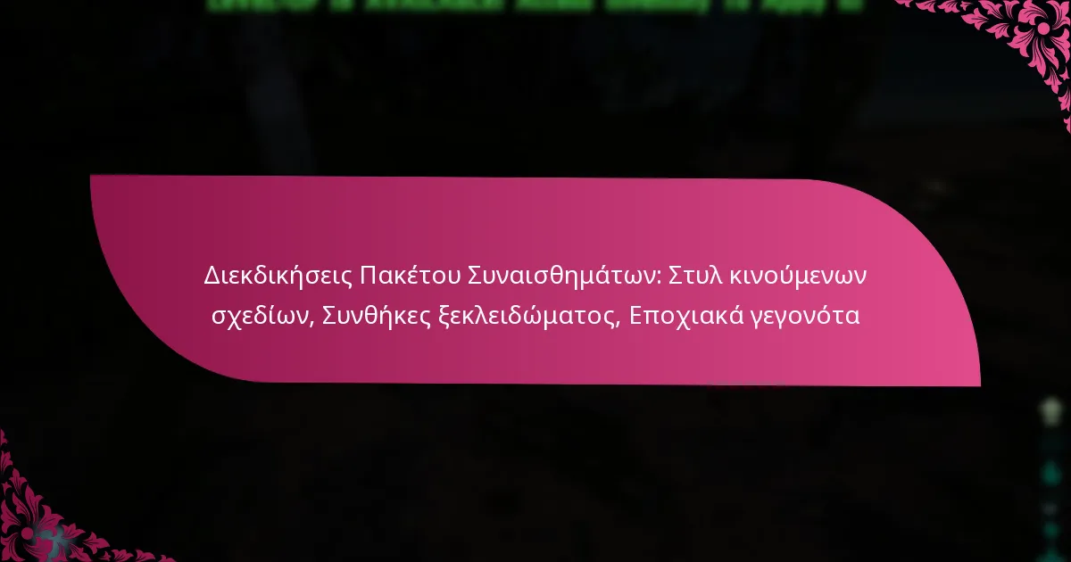 Διεκδικήσεις Πακέτου Συναισθημάτων: Στυλ κινούμενων σχεδίων, Συνθήκες ξεκλειδώματος, Εποχιακά γεγονότα