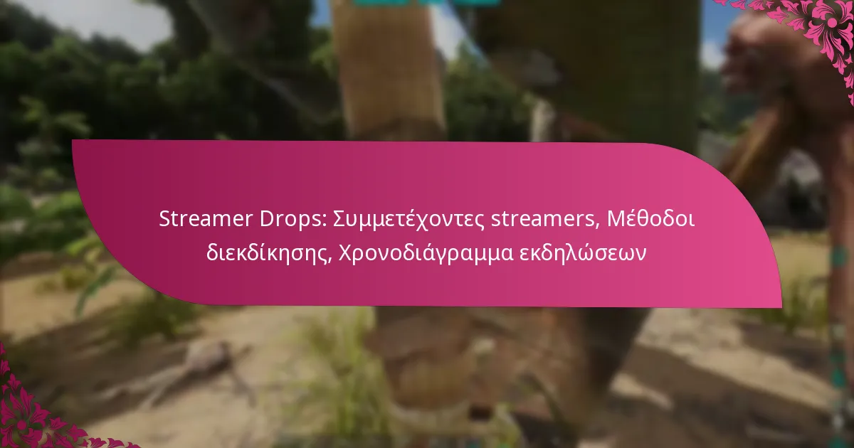 Streamer Drops: Συμμετέχοντες streamers, Μέθοδοι διεκδίκησης, Χρονοδιάγραμμα εκδηλώσεων