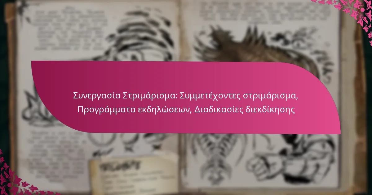 Συνεργασία Στριμάρισμα: Συμμετέχοντες στριμάρισμα, Προγράμματα εκδηλώσεων, Διαδικασίες διεκδίκησης
