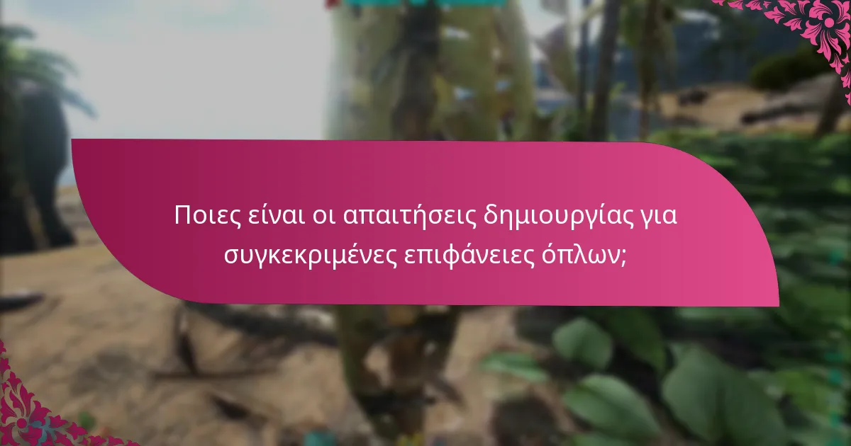 Ποιες είναι οι απαιτήσεις δημιουργίας για συγκεκριμένες επιφάνειες όπλων;