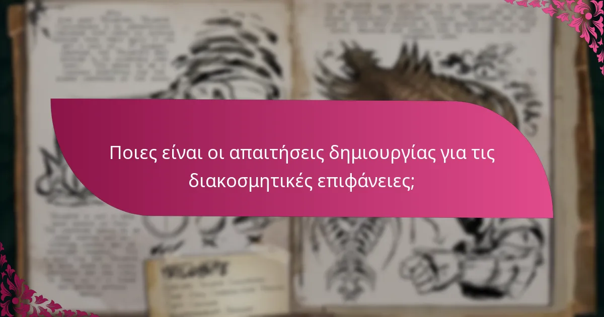 Ποιες είναι οι απαιτήσεις δημιουργίας για τις διακοσμητικές επιφάνειες;